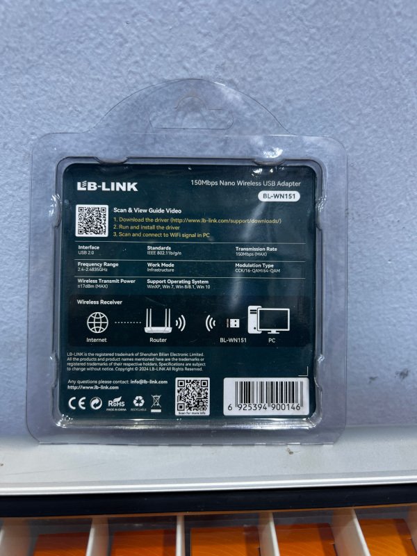 LB-LINK 150M Nano Wireless USB Adapter back